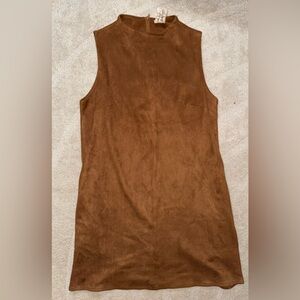 Sadie and Sage Brown Sleeveless Faux Suede Dress